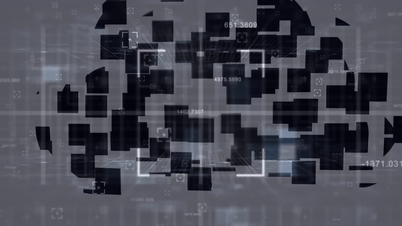 도시 풍경에 대한 데이터 처리와 함께 의 애니메이션