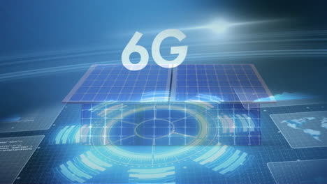 animation of 6g technology with digital grid and futuristic interface design
