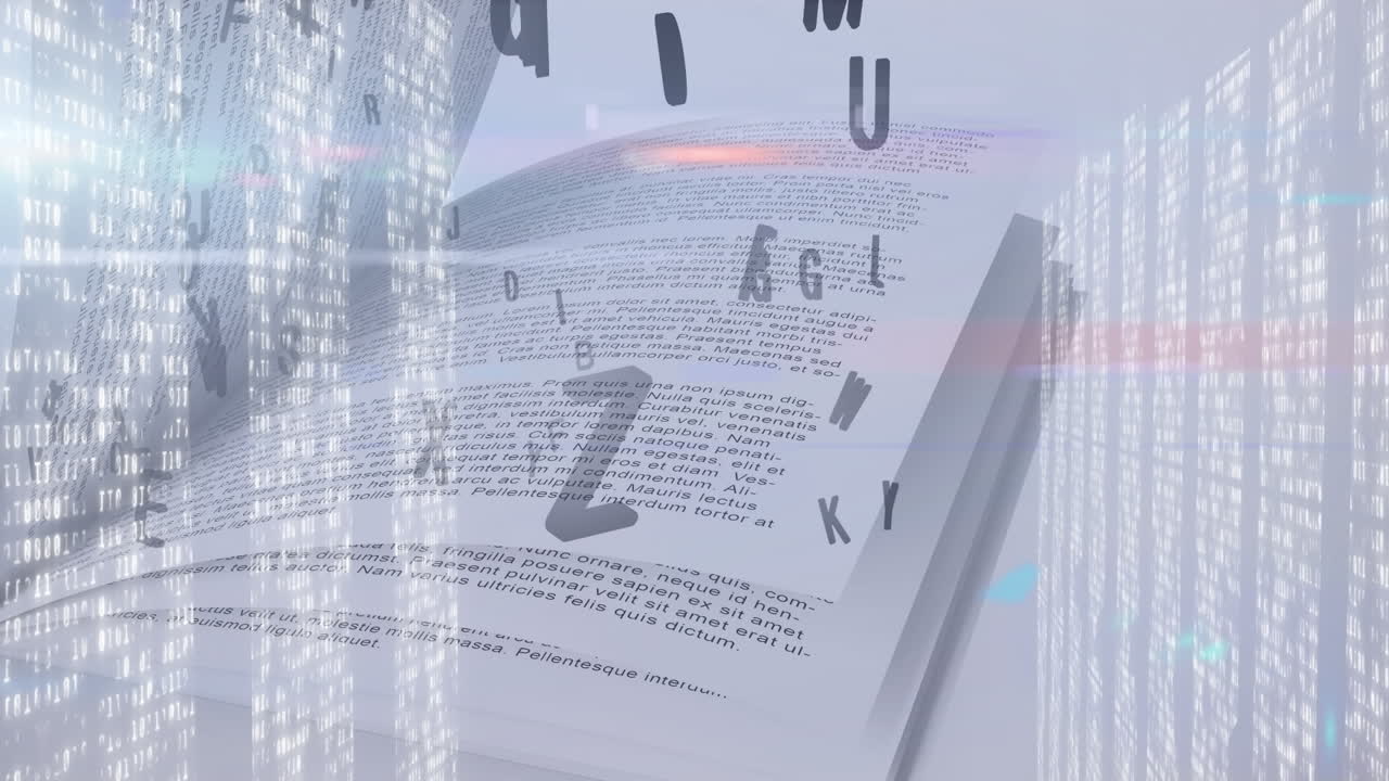 책 위의 데이터 처리의 애니메이션