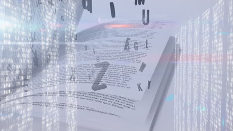 animación del procesamiento de datos sobre el libro