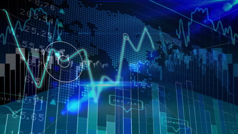 datos del mercado de valores y código binario