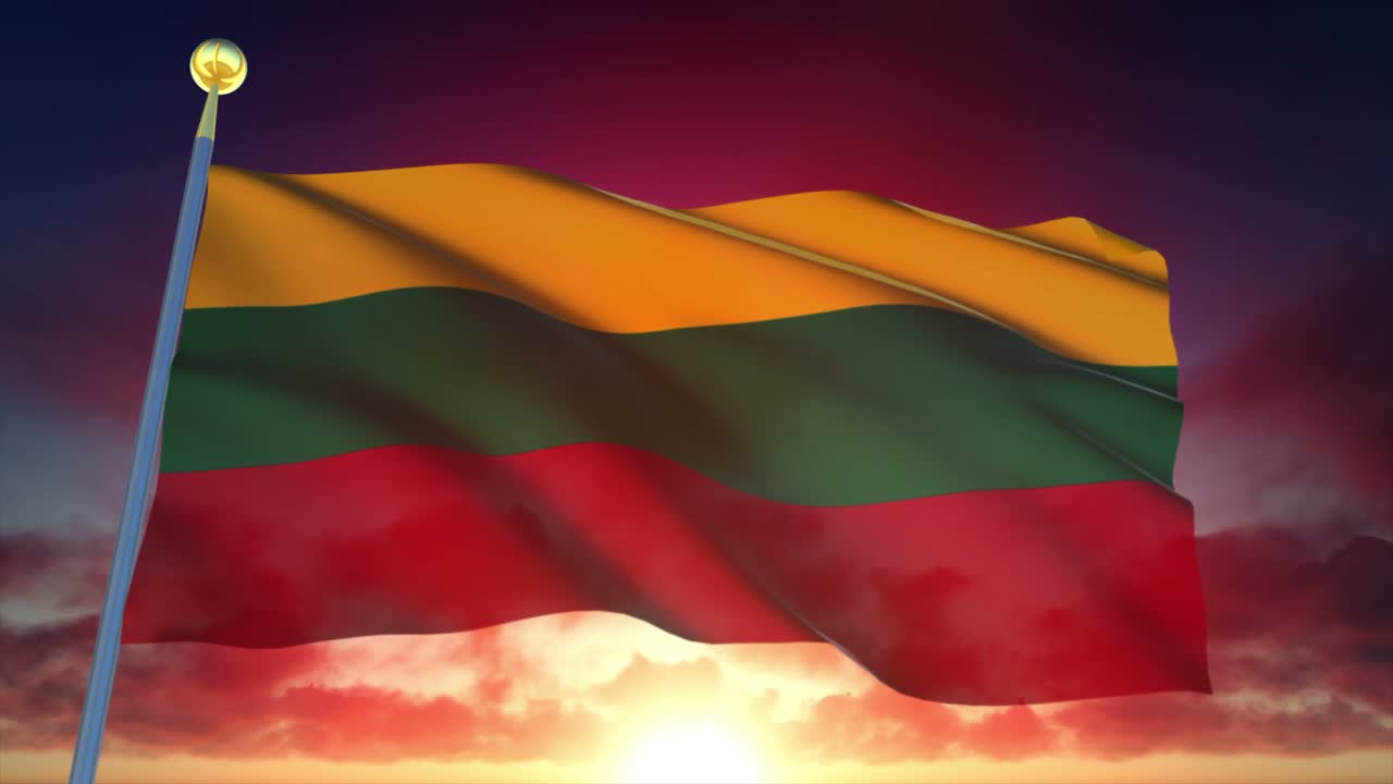 4k bandera muy detallada de lituania en bucle