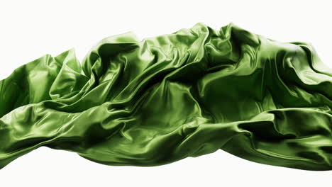 flowing green wave cloth background, 3d rendering.