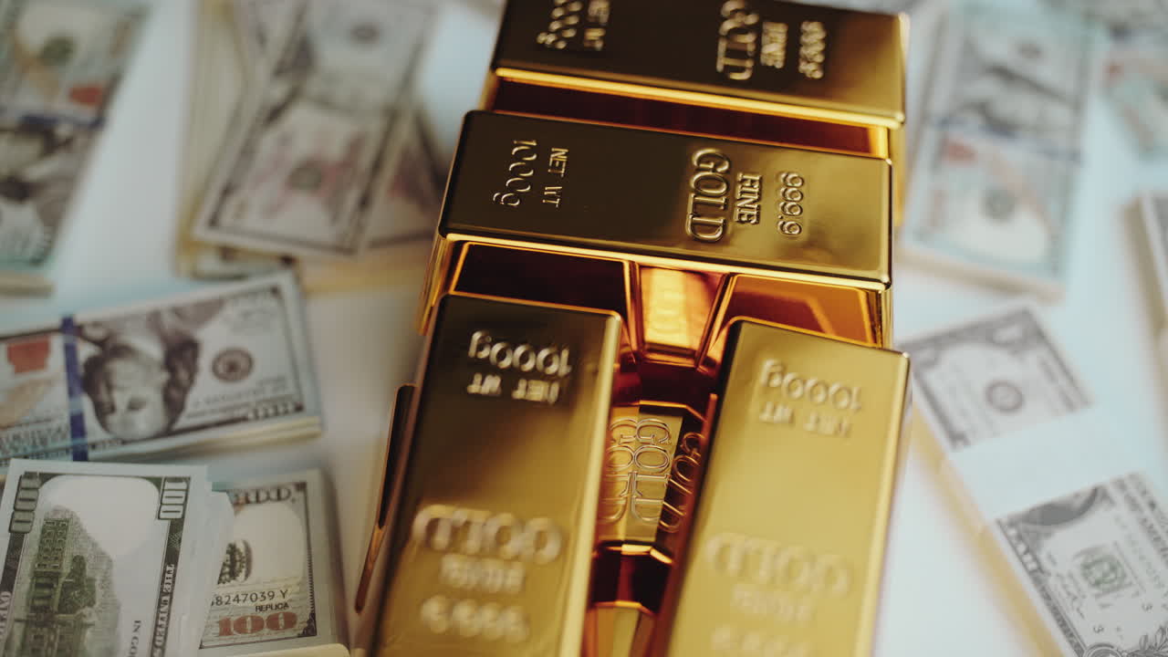 Gold Bars and Dollar Bills