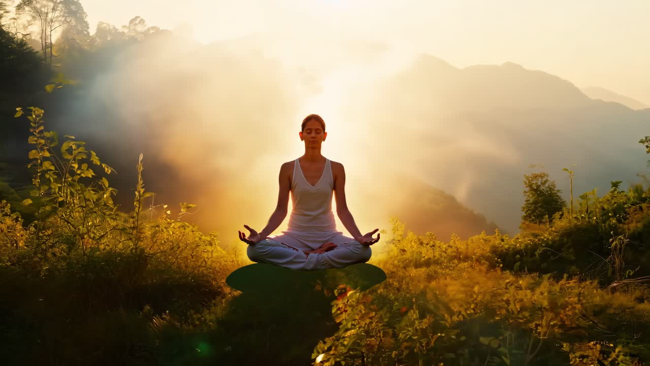 Serene Meditation in Nature at Sunrise