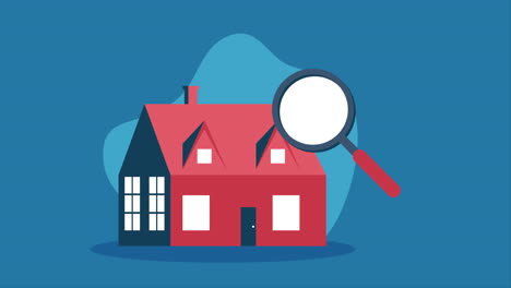 house search with magnifying glass