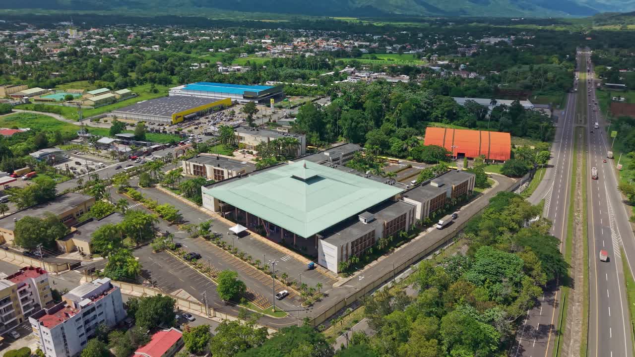 The Autonomous University Of Santo Domingo (UASD) In Bonao, Dominican Republic - Aerial Drone Shot