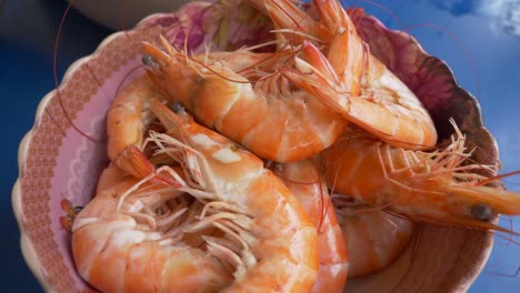 boil cooked shrimps in bowl ready to serve