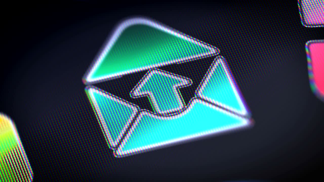 E-mail icon on the screen. Looping.