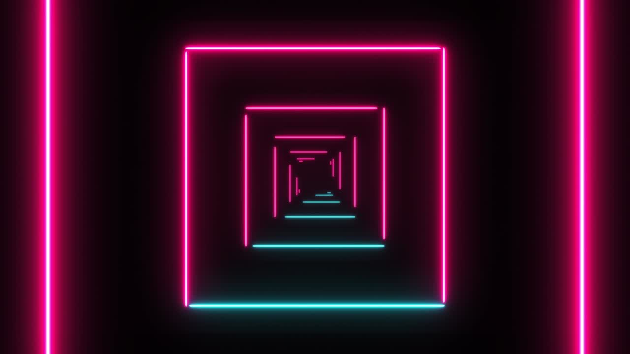 Sfondo astratto con quadrati al neon