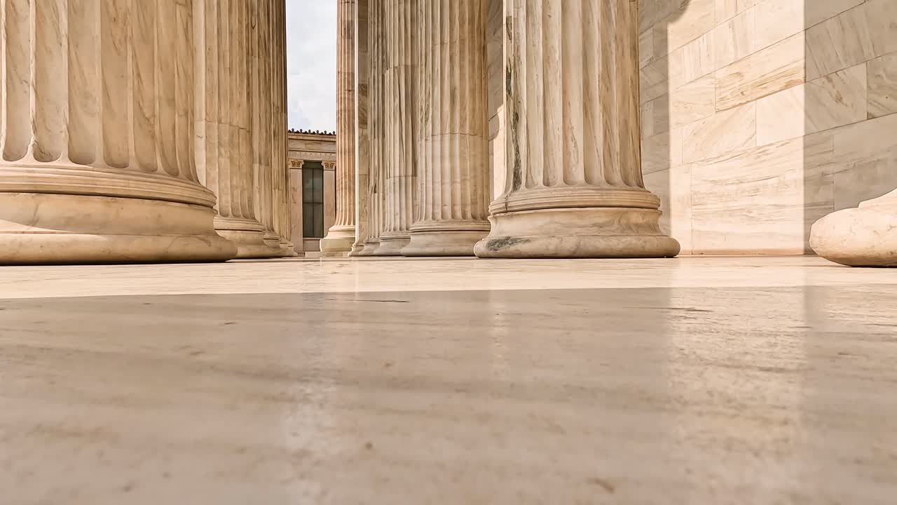 Shot of architectural building in Athens Greece.