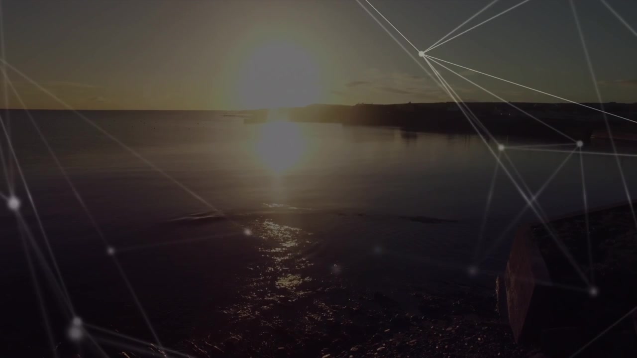Animation of network of connections over landscape