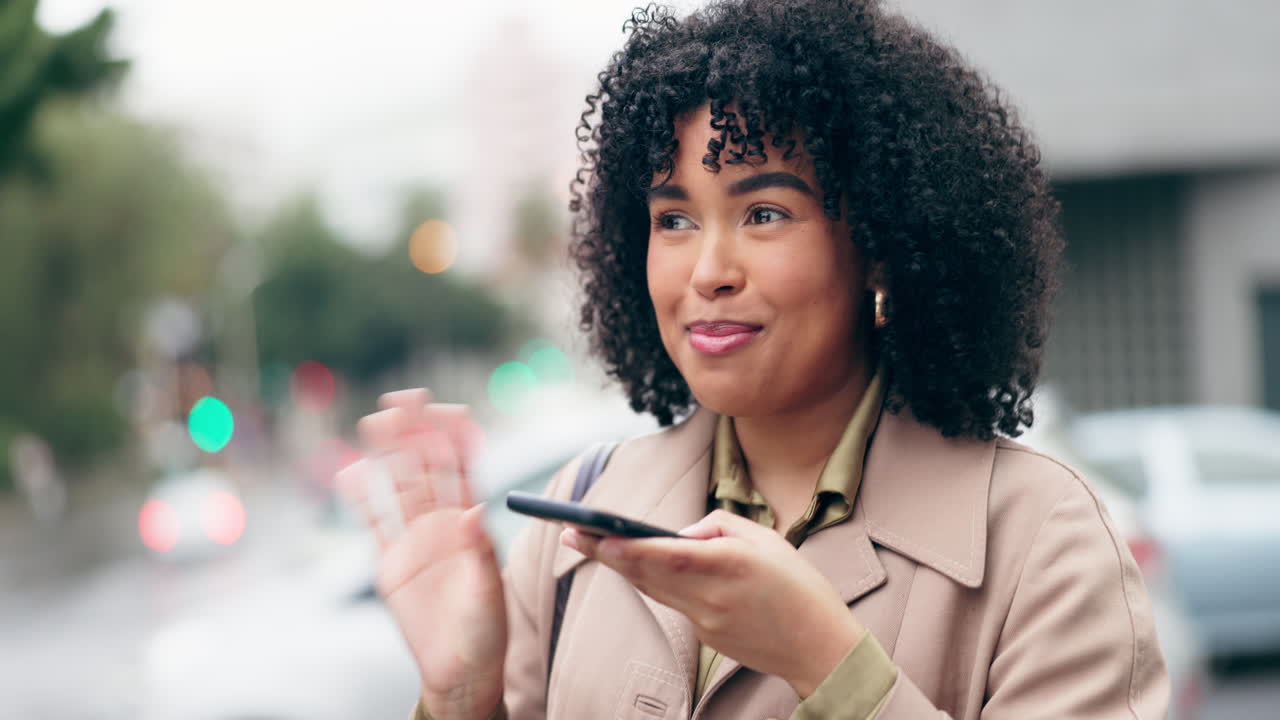 Phone call, smile and gossip with a woman