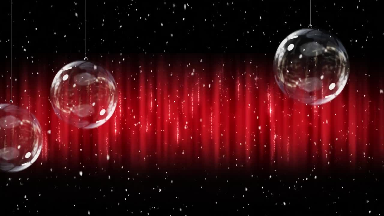 눈이 내리고 크리스마스 장식