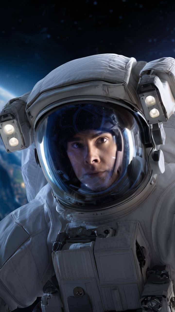 An astronaut in a space suit gazes into the cosmos, reflecting the vastness of space and humanity's quest to explore the universe beyond Earth