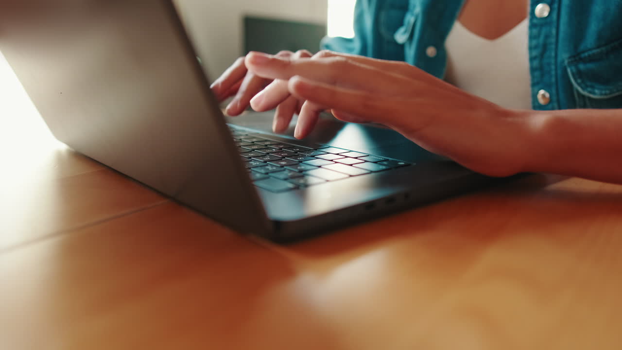Typing on a Laptop