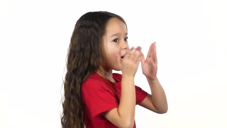 Girl expressing different emotions
