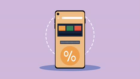 percent symbol in smartphone ecommerce animation