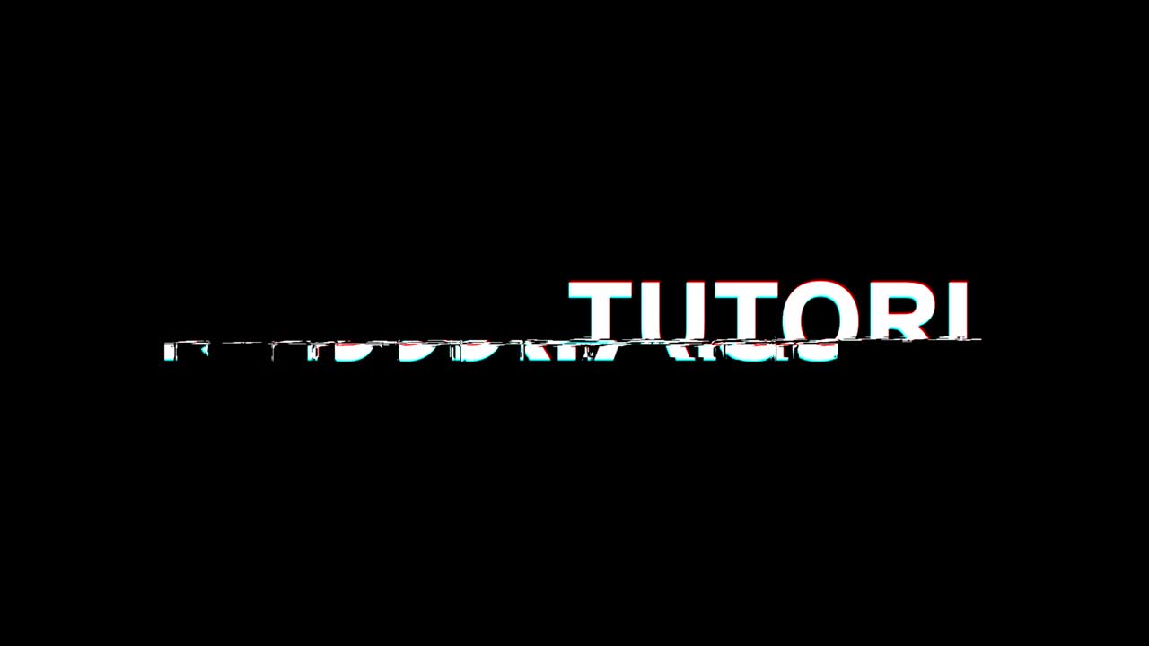 tutoriales efecto glitch texto distorsión de televisión digital animación en bucle 4k