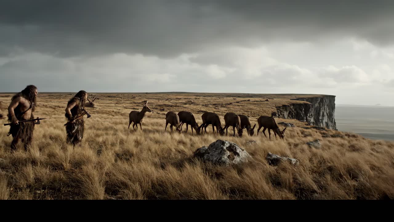 Cavemen Hunting Deer