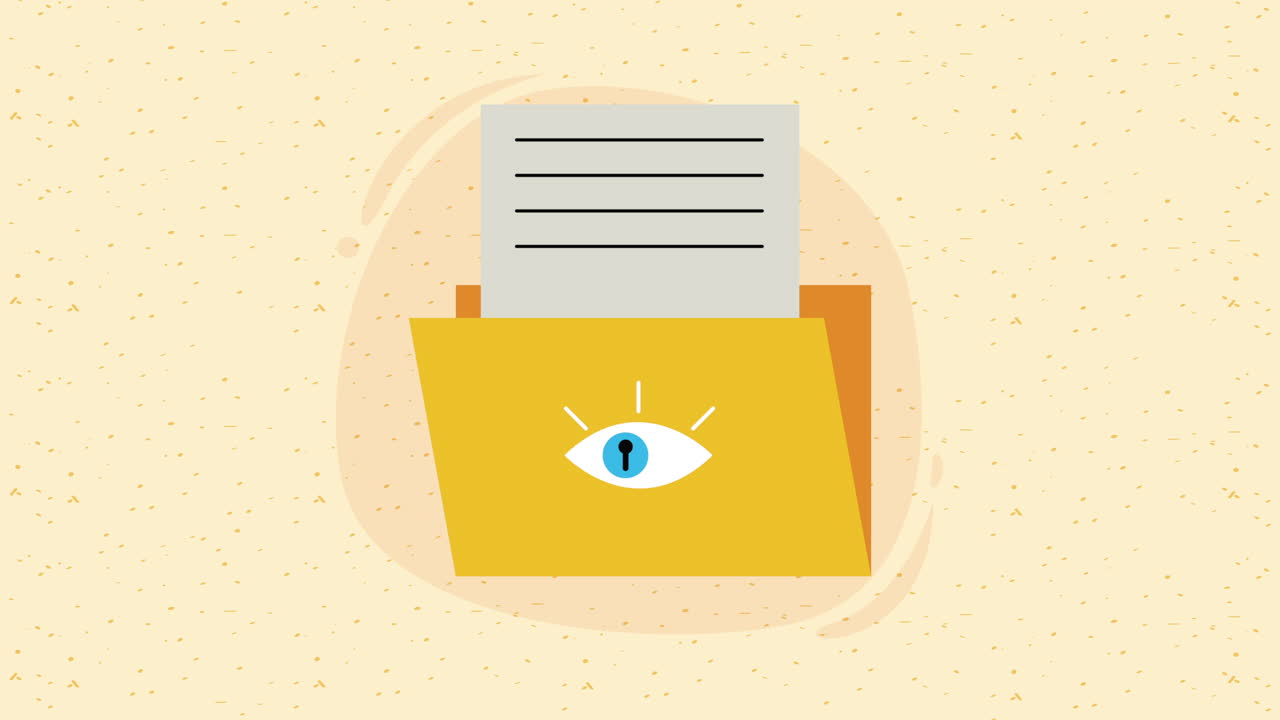 folder file documents with security animation