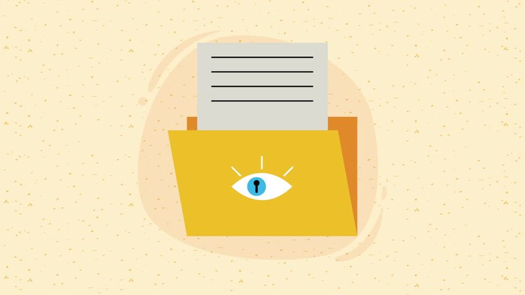 documenti di file di cartella con animazione di sicurezza