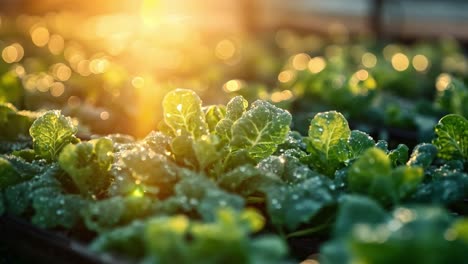vegetable garden at sunrise
