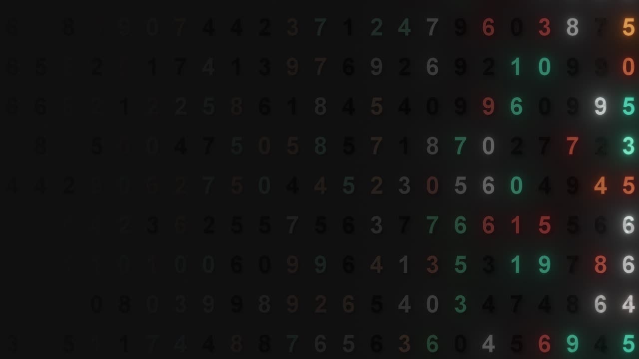 Abstract Neon Number Pattern Background