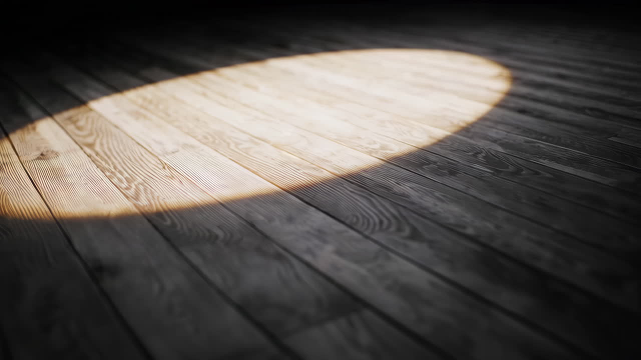 Spotlight on Wooden Floor
