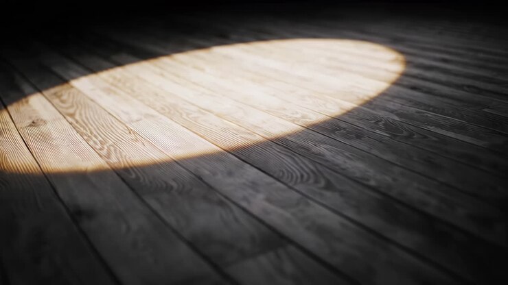 Focolare sul pavimento di legno