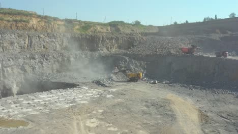 granite quarry. extraction of granite. open cast mine. mining industry. stone quarrying - aerial view