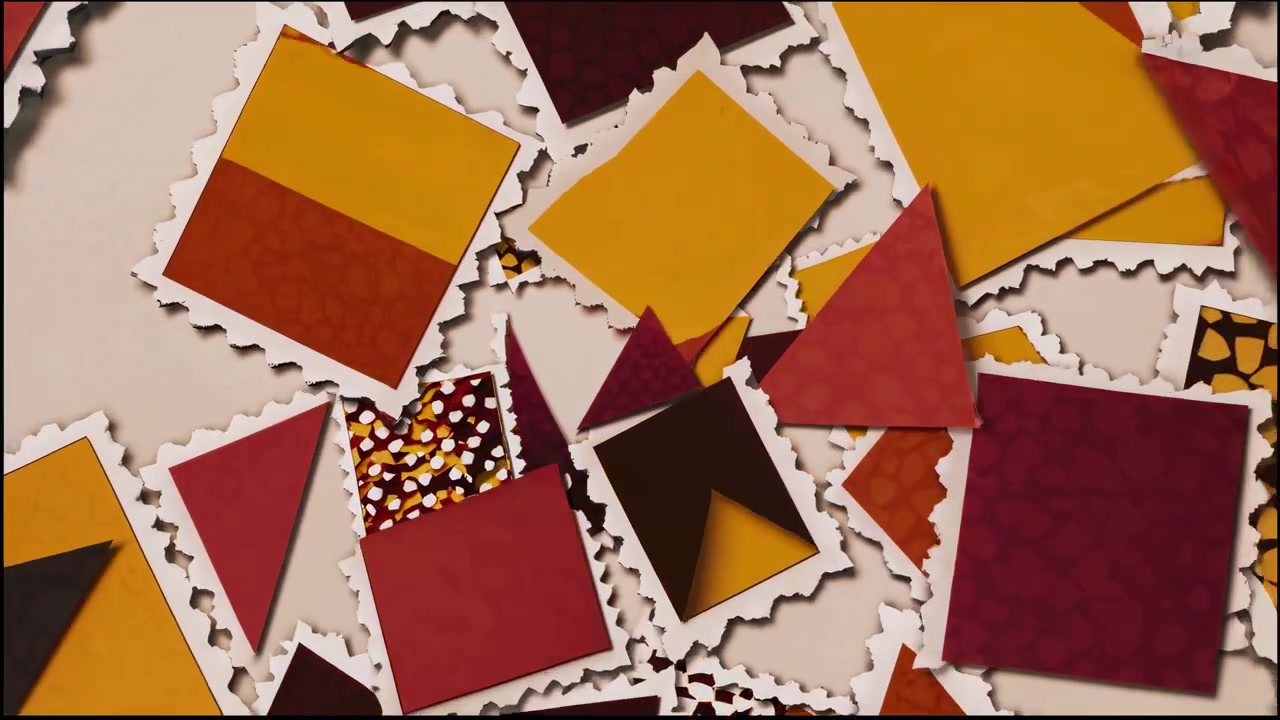 Dynamic Animated Background with Layered Geometric Paper Shapes
