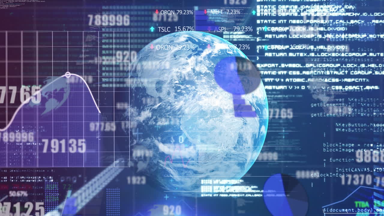Animation of data processing over globe