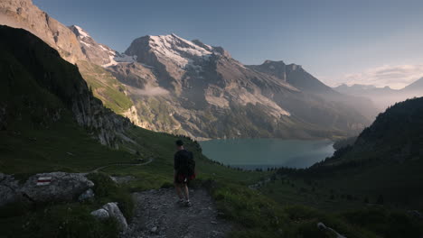 hiking in the swiss alps