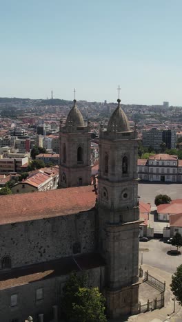 aerial historic city buildings of porto, portugal