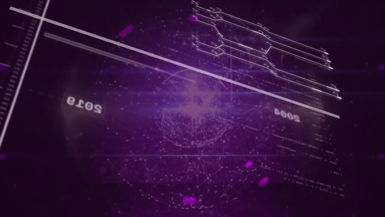 전 세계에 있는 아이콘과 연결된 네트워크의 애니메이션