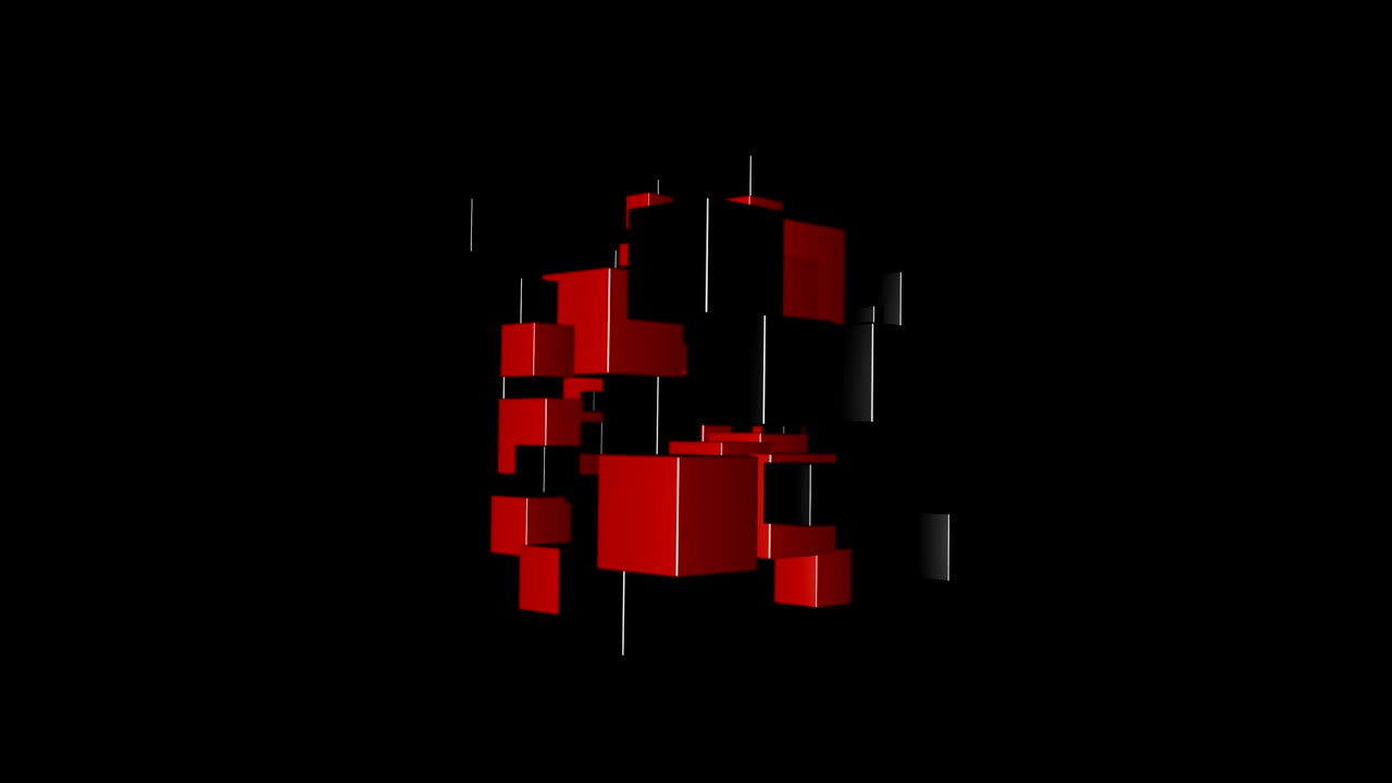 cubos de alta tecnología en fondo negro.