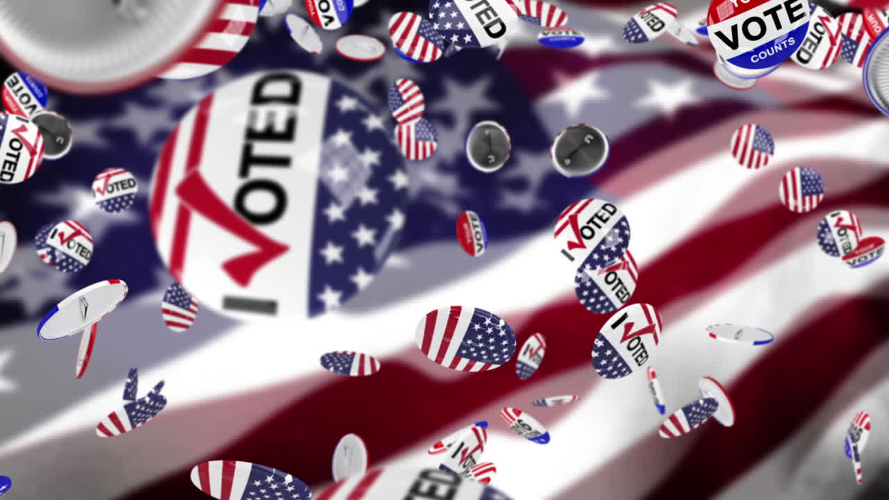 el alfiler de votación cayendo al suelo.