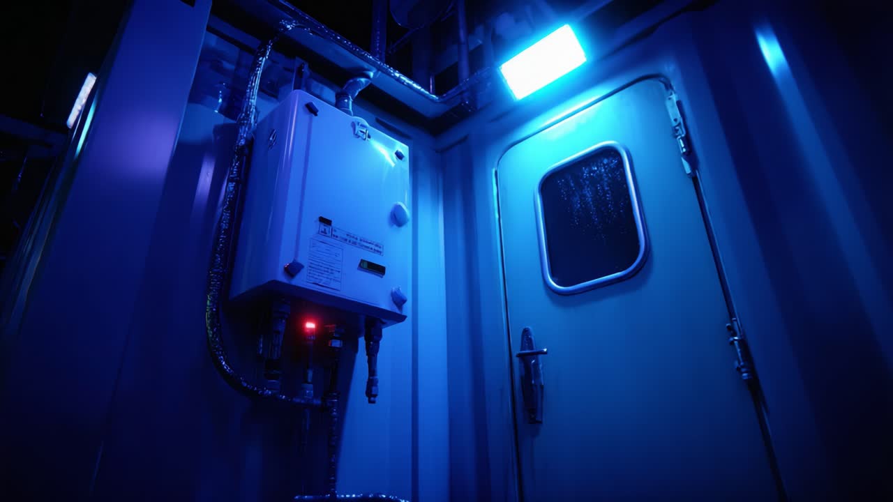 A Glimpse into the Futuristic Atmosphere of an Enclosed Space Featuring Interactive Technology and Illuminated Elements Evoking a Sense of Mystery and Intrigue