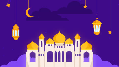 motion graphic of flat background for islamic eid al-fitr celebration