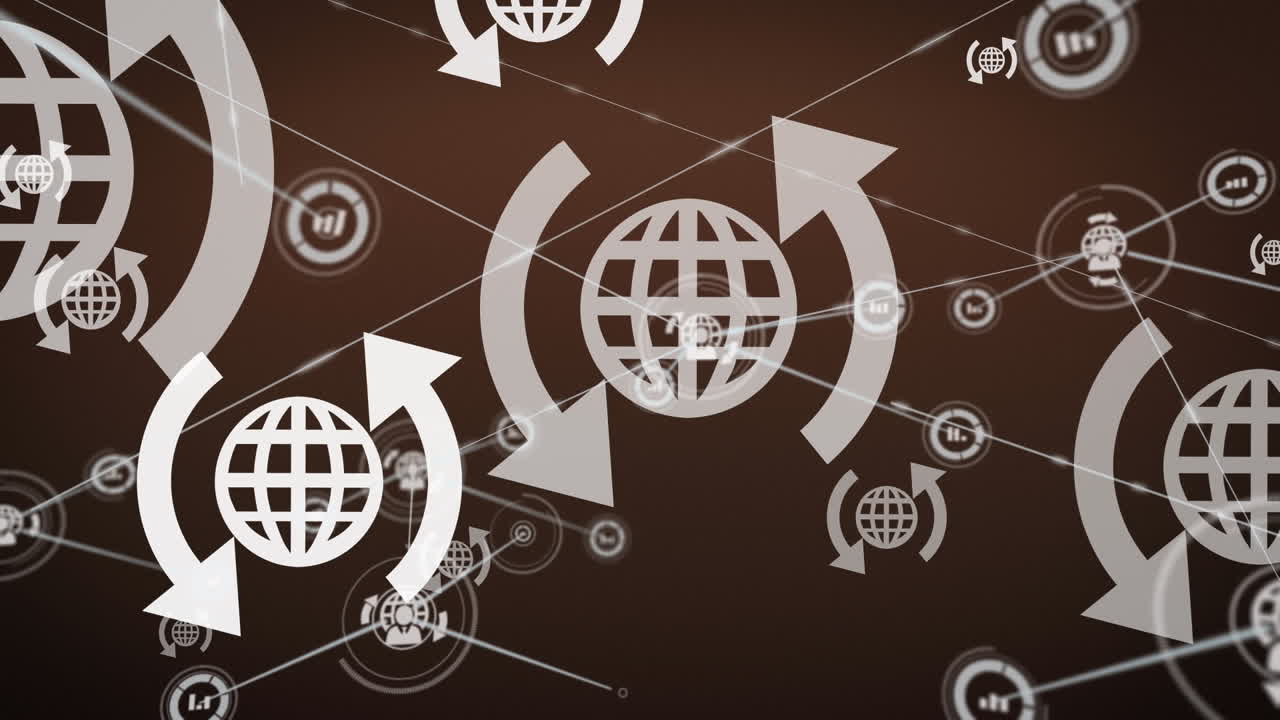 animación de la red de conexiones sobre fondo negro