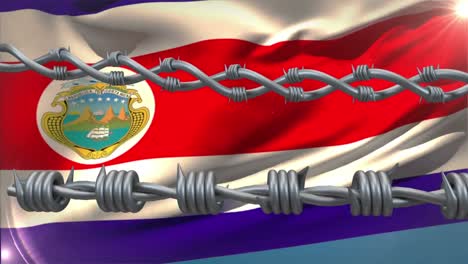 Barbed-wires-against-Costa-Rica-flag