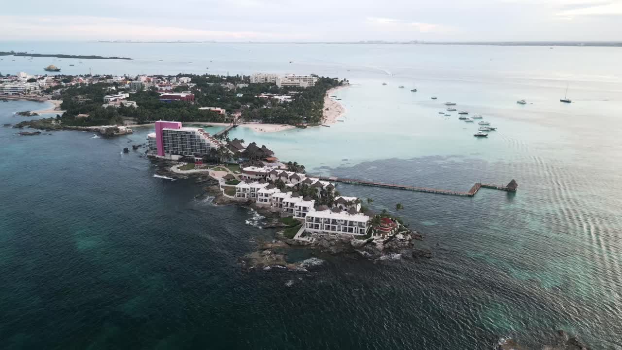 Mexico Cancun Riviera Maya Isla Mujeres aerial high angle footage