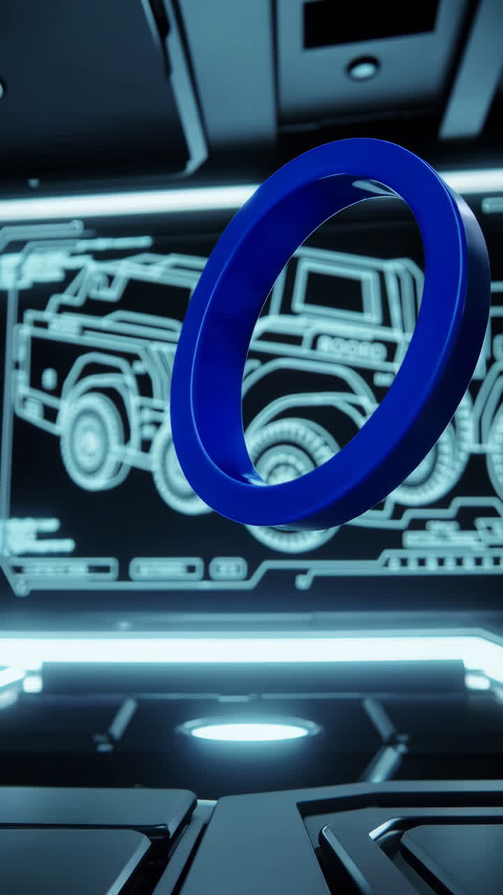 Futuristic Vehicle Blueprint with Floating Ring