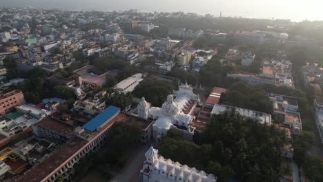 aerial video of pondycherry beach is a historic french colony