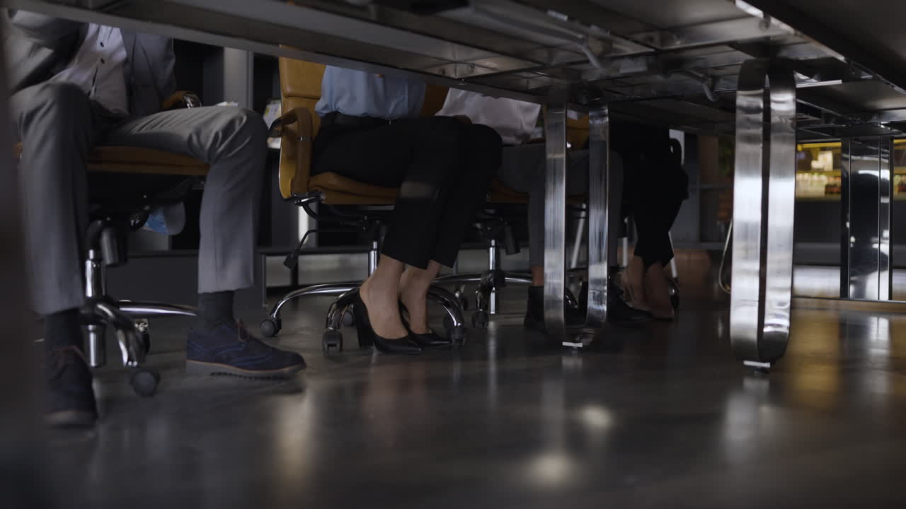 Business Meeting Under the Table