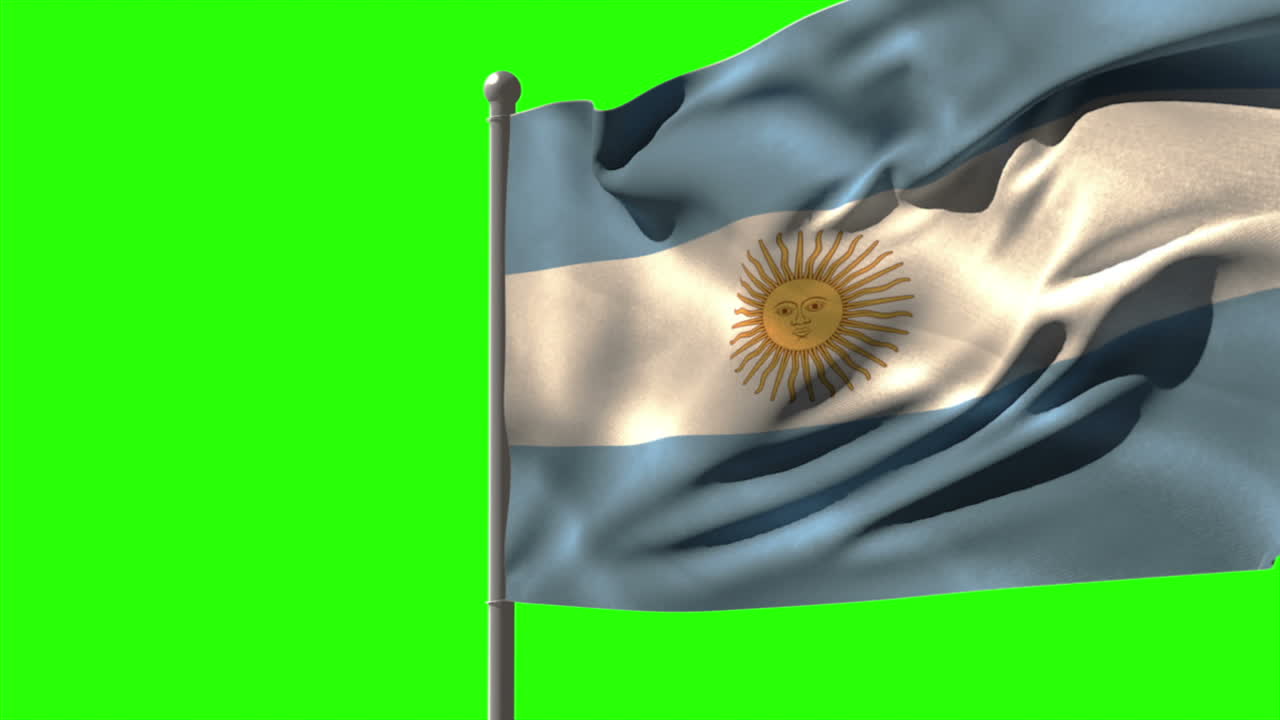 bandera nacional argentina ondeando en el mástil de la bandera
