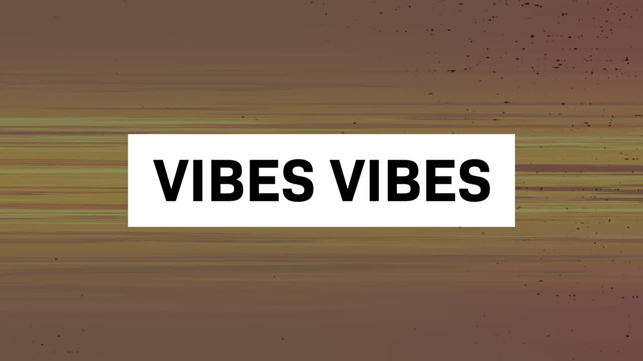 animación de vibraciones texto en letras negras sobre rayas en movimiento