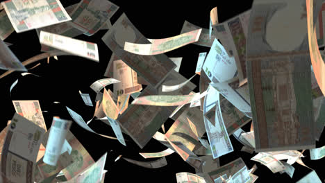 falling congolese franc banknotes