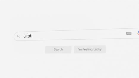 searching for utah on internet browser